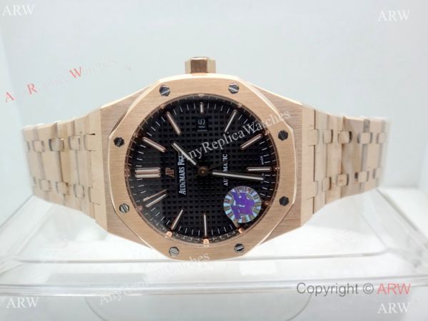 ZF Factory Audemars Piguet Royal Oak 9015 Black Dial Rose Gold Watch 41mm ZF Factory Audemars Piguet Royal Oak 9015 Black Dial Rose Gold Watch 41mm