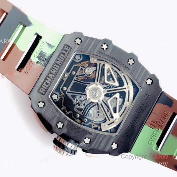 KV Factory V2 Upgraded Replica Richard Mille RM-011 Carbon Watch With Camouflage Richard Mille Strap KV Factory V2 Upgraded Replica Richard Mille RM-011 Carbon Watch With Camouflage Richard Mille Strap