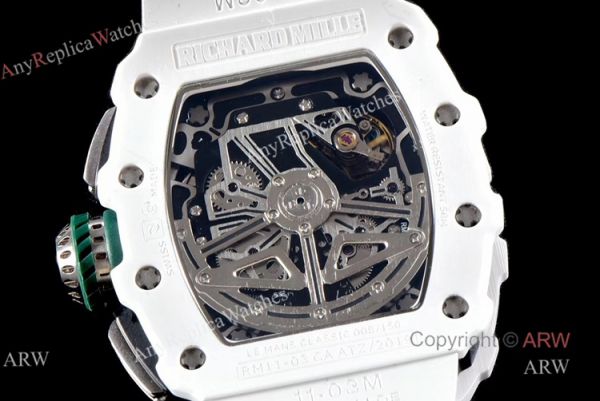 KV Factory Knockoff Richard Mille RM011-03 White Ceramic Automatic Watch KV Factory Knockoff Richard Mille RM011-03 White Ceramic Automatic Watch