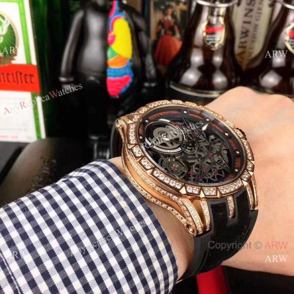 New Copy Roger Dubuis Excalibur Automatic Skeleton Watch Rose Gold Diamond New Copy Roger Dubuis Excalibur Automatic Skeleton Watch Rose Gold Diamond