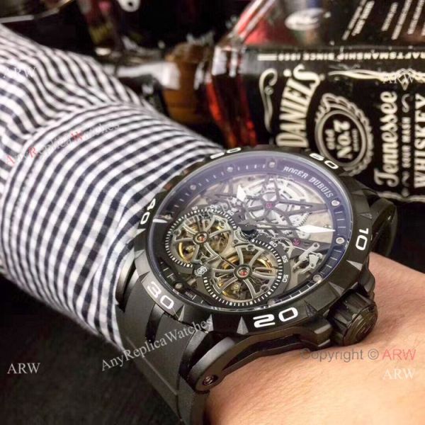 Copy Roger Dubuis Excalibur Skeleton Double Flying Tourbillon Watch SS Case Copy Roger Dubuis Excalibur Skeleton Double Flying Tourbillon Watch SS Case