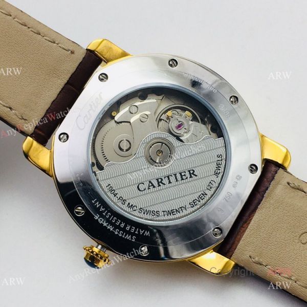(EGF) New Ronde De Cartier Watch 904L Yellow Gold Diamond Bezel For Men 40mm (EGF) New Ronde De Cartier Watch 904L Yellow Gold Diamond Bezel For Men 40mm