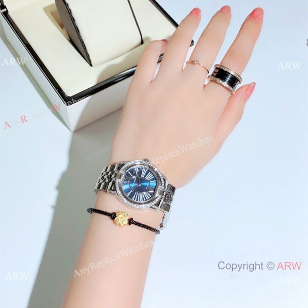 Copy Roger Dubuis Velvet Lady Watches Stainless Steel Blue Dial Copy Roger Dubuis Velvet Lady Watches Stainless Steel Blue Dial