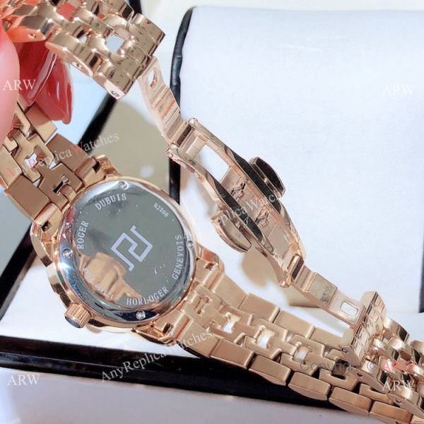 Copy Roger Dubuis Velvet Women Watches Silver Dial Rose Gold Copy Roger Dubuis Velvet Women Watches Silver Dial Rose Gold