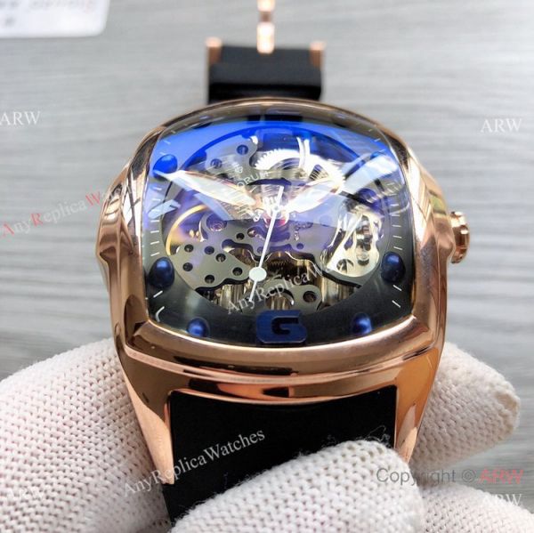 New Corum Skeleton Bubble 42MM Rose Gold Rubber Strap Corum Watch New Corum Skeleton Bubble 42MM Rose Gold Rubber Strap Corum Watch