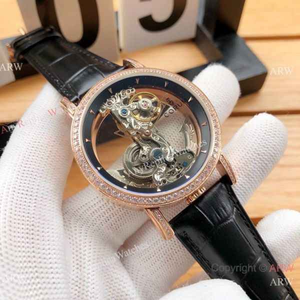 Copy Corum Bridge Transparent Dial Corum Watch Diamond Bezel Rose Gold Copy Corum Bridge Transparent Dial Corum Watch Diamond Bezel Rose Gold