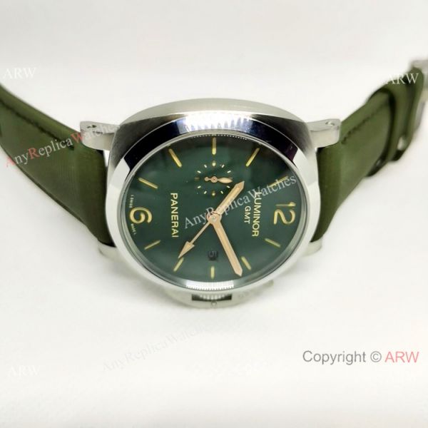 Replica Officine Luminor GMT 44MM Watch Stainless Steel Dark green Dial Replica Officine Luminor GMT 44MM Watch Stainless Steel Dark green Dial