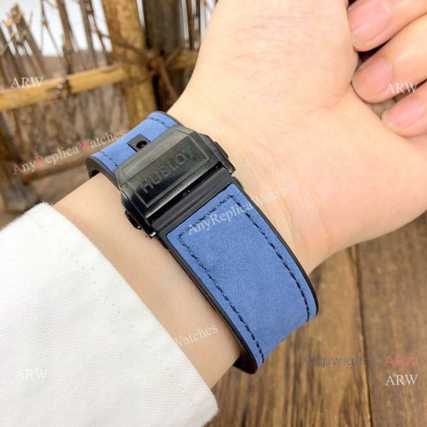 Best Replica Hublot Big Bang Sang Bleu II Watches Blacksteel Blue Gummy Strap Best Replica Hublot Big Bang Sang Bleu II Watches Blacksteel Blue Gummy Strap