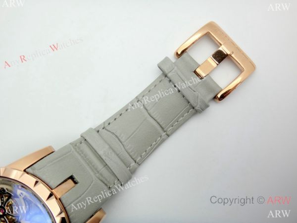 Copy Roger Dubuis Excalibur Flying Tourbillon Watch Rose Gold Gray Leather Strap Copy Roger Dubuis Excalibur Flying Tourbillon Watch Rose Gold Gray Leather Strap