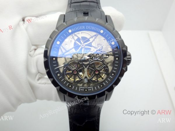 Roger Dubuis Excalibur Double Tourbillon Replica Watch All Black Roger Dubuis Excalibur Double Tourbillon Replica Watch All Black