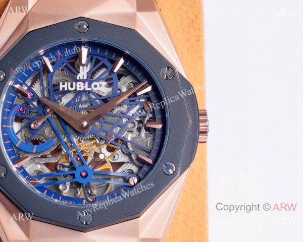 Copy Hublot Classic Fusion Skeleton Watches Rose Gold Rubber Strap Copy Hublot Classic Fusion Skeleton Watches Rose Gold Rubber Strap