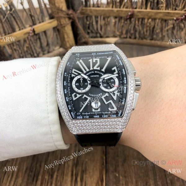 Best Replica Franck Muller Vanguard Chronograph Men Watch SS Diamond Case Black Dial Best Replica Franck Muller Vanguard Chronograph Men Watch SS Diamond Case Black Dial