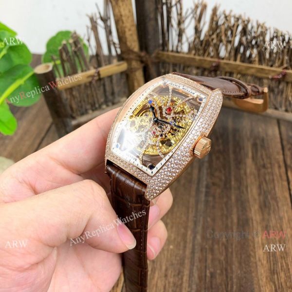 Franck Muller Cintree Curvex Skeleton Rose Gold Diamond Watches Best Replica Franck Muller Cintree Curvex Skeleton Rose Gold Diamond Watches Best Replica
