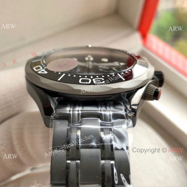 Solid Black Omega Seamaster 300M Chronograph Watch Replica Solid Black Omega Seamaster 300M Chronograph Watch Replica
