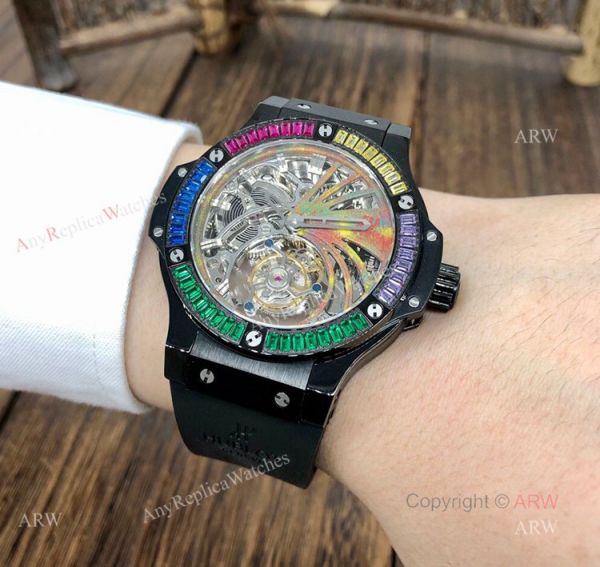 1:1 Swiss Replica Hublot Tourbillon Skeleton Big Bang Black Rainbow Watch 1:1 Swiss Replica Hublot Tourbillon Skeleton Big Bang Black Rainbow Watch