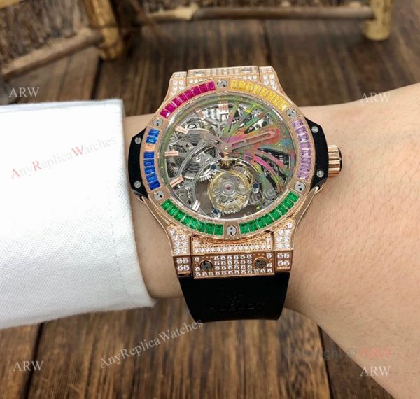 1:1 Quality Replica Hublot Tourbillon Skeleton Rose Gold Rainbow Watch 1:1 Quality Replica Hublot Tourbillon Skeleton Rose Gold Rainbow Watch