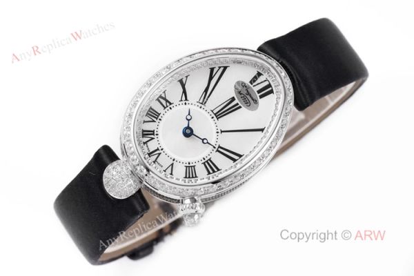 Replica Breguet Reine De Naples Watch White Roman Numberals With Diamond Bezel Replica Breguet Reine De Naples Watch White Roman Numberals With Diamond Bezel