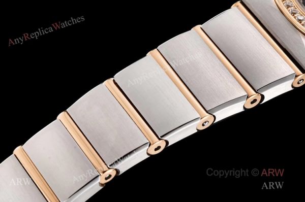 GF Factory Swiss Replica Omega Constellation Two Tone Rose Gold Diamond Watch With Black Aventurine Dial GF Factory Swiss Replica Omega Constellation Two Tone Rose Gold Diamond Watch With Black Aventurine Dial