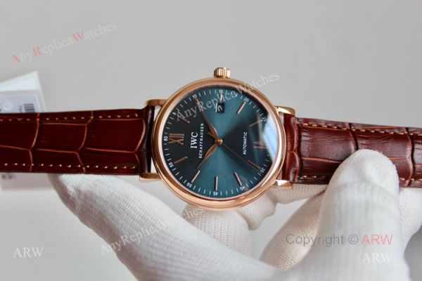 High Quality IWC Portofino Rose Gold Blue Dial Automatic Replica Watch High Quality IWC Portofino Rose Gold Blue Dial Automatic Replica Watch