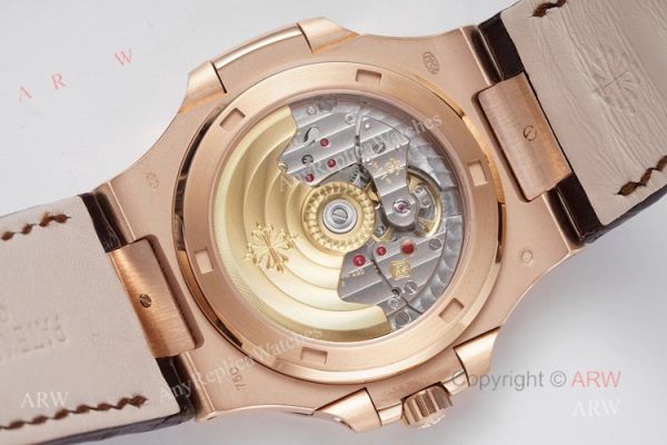 Swiss Replica Patek Philippe Nautilus Watches Rose Gold Case With White Dial Swiss Replica Patek Philippe Nautilus Watches Rose Gold Case With White Dial