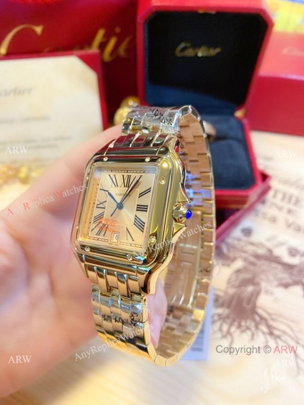 New! Replica Cartier Panthere 38mm Men Watch Yellow Gold New! Replica Cartier Panthere 38mm Men Watch Yellow Gold