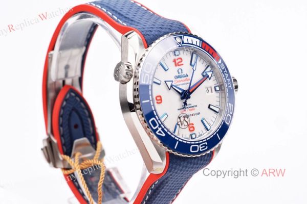 VS Factory Omega Seamaster Planet Ocean 600m White Red Blue Ceramic Bezel Americas Cup Replica Watch VS Factory Omega Seamaster Planet Ocean 600m White Red Blue Ceramic Bezel Americas Cup Replica Watch