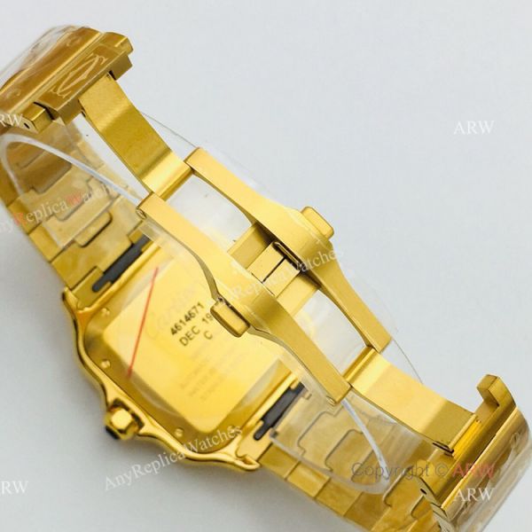 1:1 Copy BV Factory Faux Cartier Santos Yellow Gold Automatic Watch With QuickSwitch Band 1:1 Copy BV Factory Faux Cartier Santos Yellow Gold Automatic Watch With QuickSwitch Band