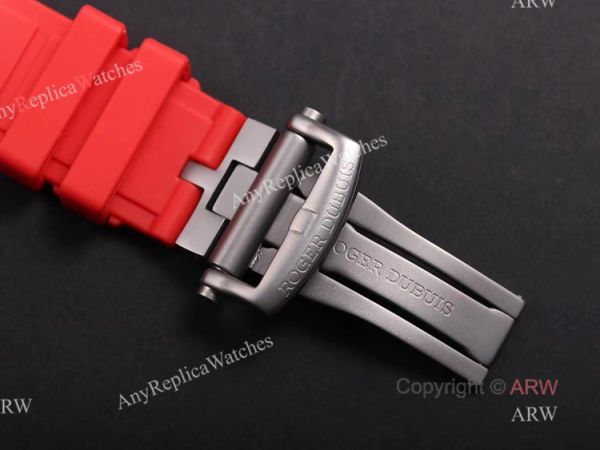 Swiss Replica Roger Dubuis Excalibur Spider Tourbillon Skeleton Watch With Red Rubber Band Swiss Replica Roger Dubuis Excalibur Spider Tourbillon Skeleton Watch With Red Rubber Band