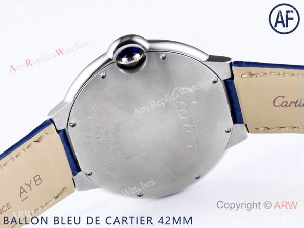 AF Swiss Grade Copy Cartier Ballon Bleu Watch 42mm Blue Dial AF Swiss Grade Copy Cartier Ballon Bleu Watch 42mm Blue Dial