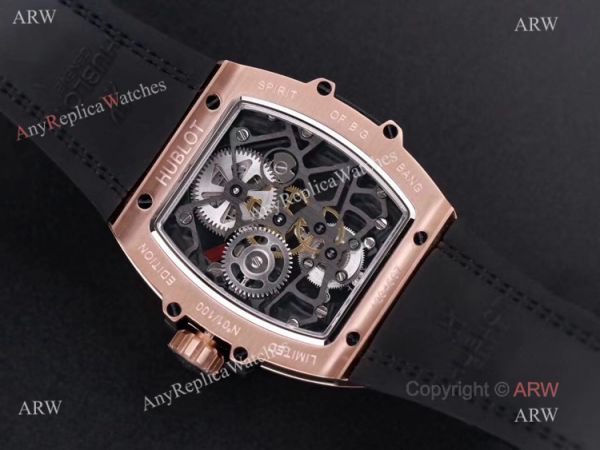 Best Replica Hulot Masterpiece Rose Gold Tourbillon Skeleton Watch Hand-Winding Movement Best Replica Hulot Masterpiece Rose Gold Tourbillon Skeleton Watch Hand-Winding Movement