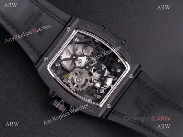 Mens Hublot Masterpiece All Black Rubber Band Tourbillon Watch Replica Mens Hublot Masterpiece All Black Rubber Band Tourbillon Watch Replica