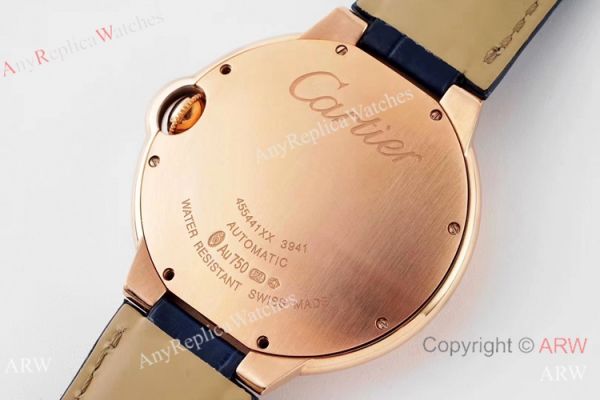 Swiss AAA Copy Cartier Ballon Bleu 42mm Automatic Watch Rose Gold Blue Dial Swiss AAA Copy Cartier Ballon Bleu 42mm Automatic Watch Rose Gold Blue Dial