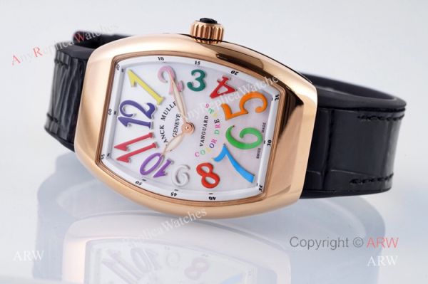 Replia Franck Muller Vanguard Rose Gold V32 Women Watch With Colorful Numbers Replia Franck Muller Vanguard Rose Gold V32 Women Watch With Colorful Numbers