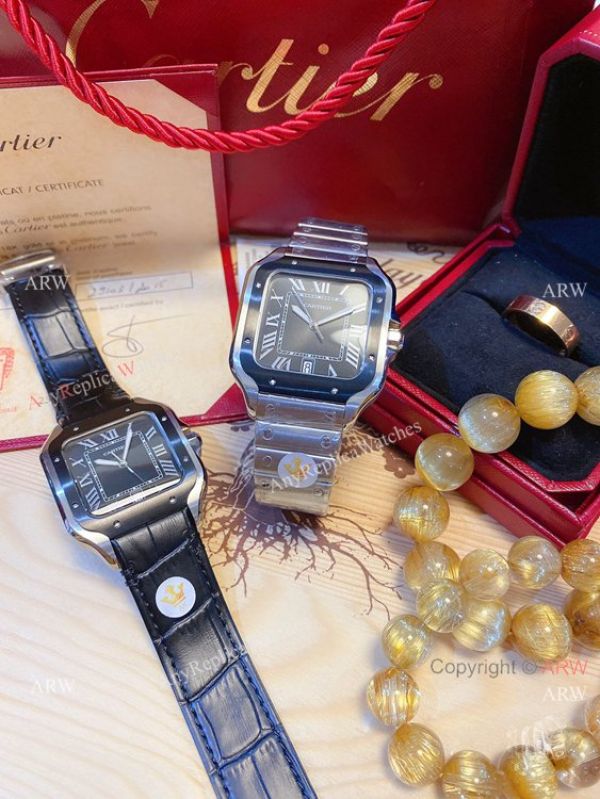 2020 NEW! Copy Cartier Santos de Large Quartz Watch Grey Dial 2020 NEW! Copy Cartier Santos de Large Quartz Watch Grey Dial