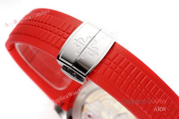 (ZF)AAA Replica Patek Philippe Aquanaut Red Strap Grey Dial Swiss 324 Watch For Men (ZF)AAA Replica Patek Philippe Aquanaut Red Strap Grey Dial Swiss 324 Watch For Men