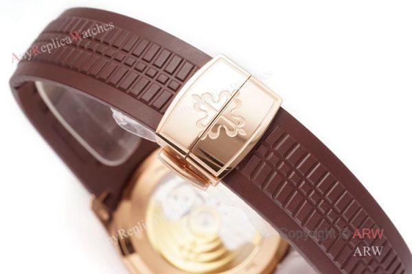 (ZF) AAA Replica Patek Philippe 5167R Aquanaut Rose Gold Chocolate Dial Brown Rubber Strap Men Watch (ZF) AAA Replica Patek Philippe 5167R Aquanaut Rose Gold Chocolate Dial Brown Rubber Strap Men Watch