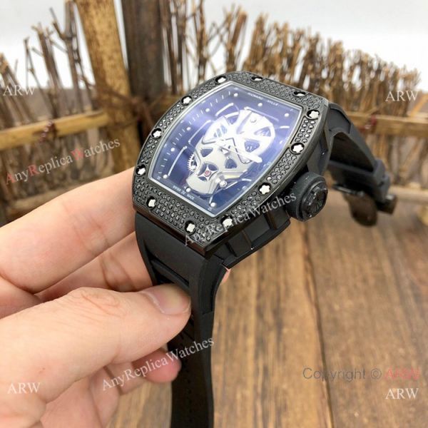 NEW! Copy Richard Mille RM52-06 Mask Watches Rose Gold Skull Diamond Case NEW! Copy Richard Mille RM52-06 Mask Watches Rose Gold Skull Diamond Case