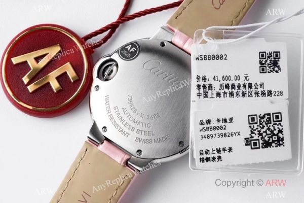(AF) Swiss Replica Ballon Bleu Cartier Pink Watch 33mm Midsize (AF) Swiss Replica Ballon Bleu Cartier Pink Watch 33mm Midsize