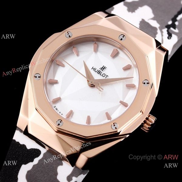 New Replica Hublot Sang Bleu Watch Red Camouflage Strap Rose Gold New Replica Hublot Sang Bleu Watch Red Camouflage Strap Rose Gold