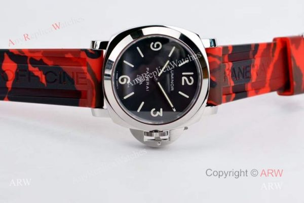 Copy Panerai PAM 00000 Luminor 44mm Watch Black Dial With Red Camo Rubber Band Copy Panerai PAM 00000 Luminor 44mm Watch Black Dial With Red Camo Rubber Band
