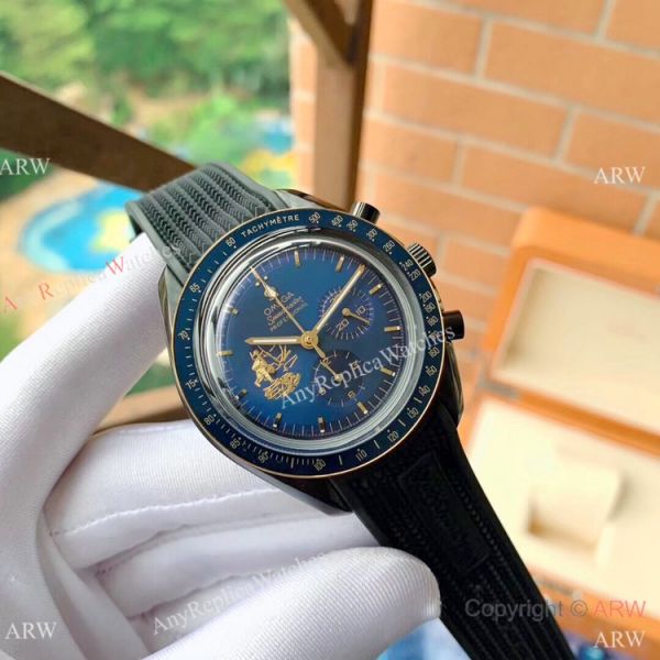 New Style Replica Omega Apollo 11 Chronograph Watch Gold Black New Style Replica Omega Apollo 11 Chronograph Watch Gold Black