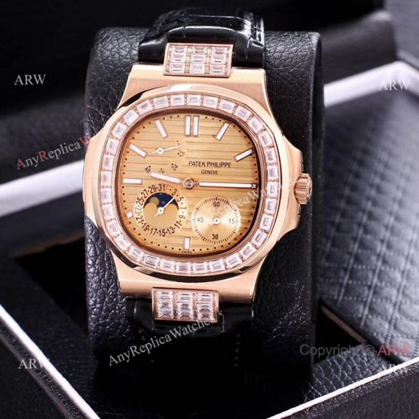 AAA Copy Patek Philippe Nautilus Power Reserve Watch Rose Gold Diamond Bezel AAA Copy Patek Philippe Nautilus Power Reserve Watch Rose Gold Diamond Bezel