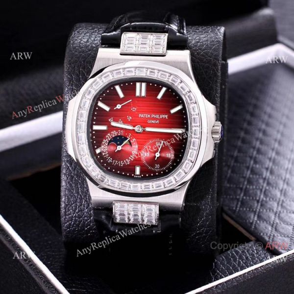 Clone Patek Philippe Nautilus Power Reserve Men Watches Diamond Bezel Gray Face Clone Patek Philippe Nautilus Power Reserve Men Watches Diamond Bezel Gray Face