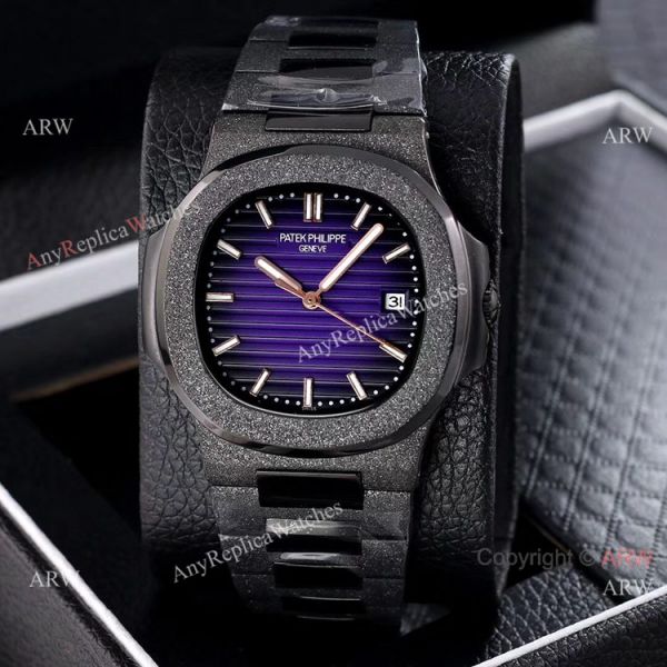 Best Replica Patek Philippe Nautilus Frosted Watch Solid Black 40mm Best Replica Patek Philippe Nautilus Frosted Watch Solid Black 40mm