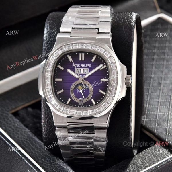 Patek Philippe Annual Calendar Copy Watches Stainless Steel with Diamond 40mm Patek Philippe Annual Calendar Copy Watches Stainless Steel with Diamond 40mm