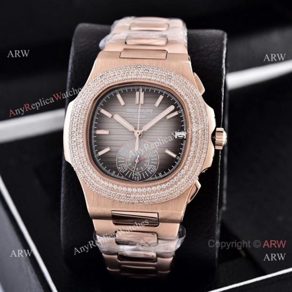 Clone Patek Philippe Nautilus Chronograph Watches Rose Gold and Diamond Fashion Style Clone Patek Philippe Nautilus Chronograph Watches Rose Gold and Diamond Fashion Style
