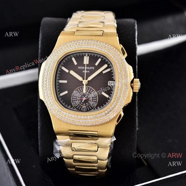 Clone Patek Philippe Nautilus Yellow Gold Diamond Bezel Chronograph Watches Clone Patek Philippe Nautilus Yellow Gold Diamond Bezel Chronograph Watches