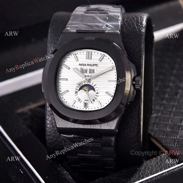 Solid Black Patek Philippe Annual Calendar Copy Watches 39.5mm Solid Black Patek Philippe Annual Calendar Copy Watches 39.5mm