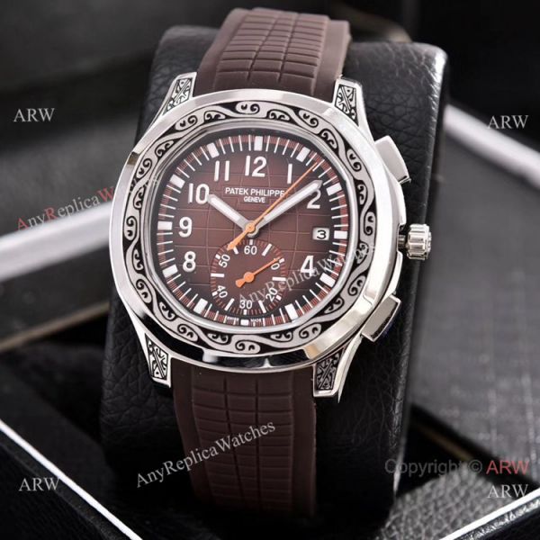 Copy Patek Philippe Aquanaut Engraving Watch Green Rubber Strap Copy Patek Philippe Aquanaut Engraving Watch Green Rubber Strap