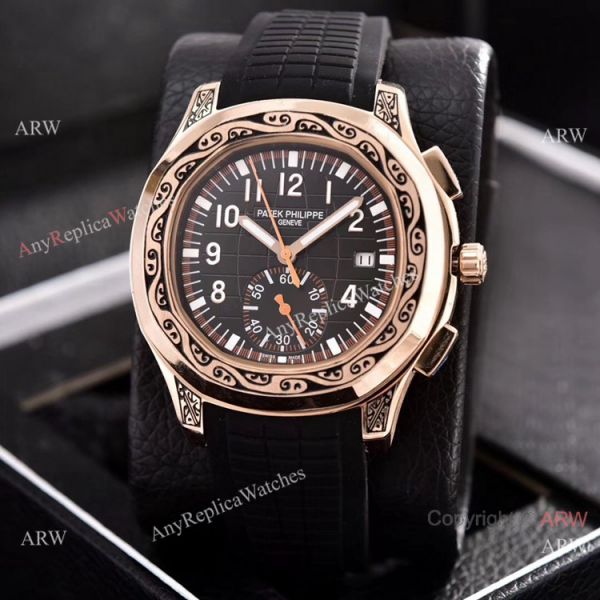 Copy Patek Philippe Aquanaut VK Chronograph Watches Rose Gold Engraving Copy Patek Philippe Aquanaut VK Chronograph Watches Rose Gold Engraving